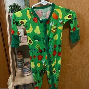 Little Sleepies Green Fruit Print Footie
